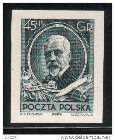 POLAND 1952 CZESLAW SLANIA &ndash;  HENRYK SIENKIEWICZ PROOF WINNER OF NOBEL PRIZE FOR LITERATURE - Proeven & Herdruk