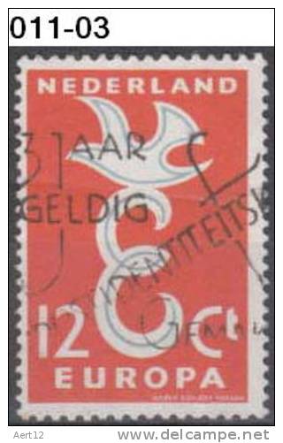 NETHERLANDS, 1958,  Europa-CEPT, Cancelled (o), Sc. 375. - 1958