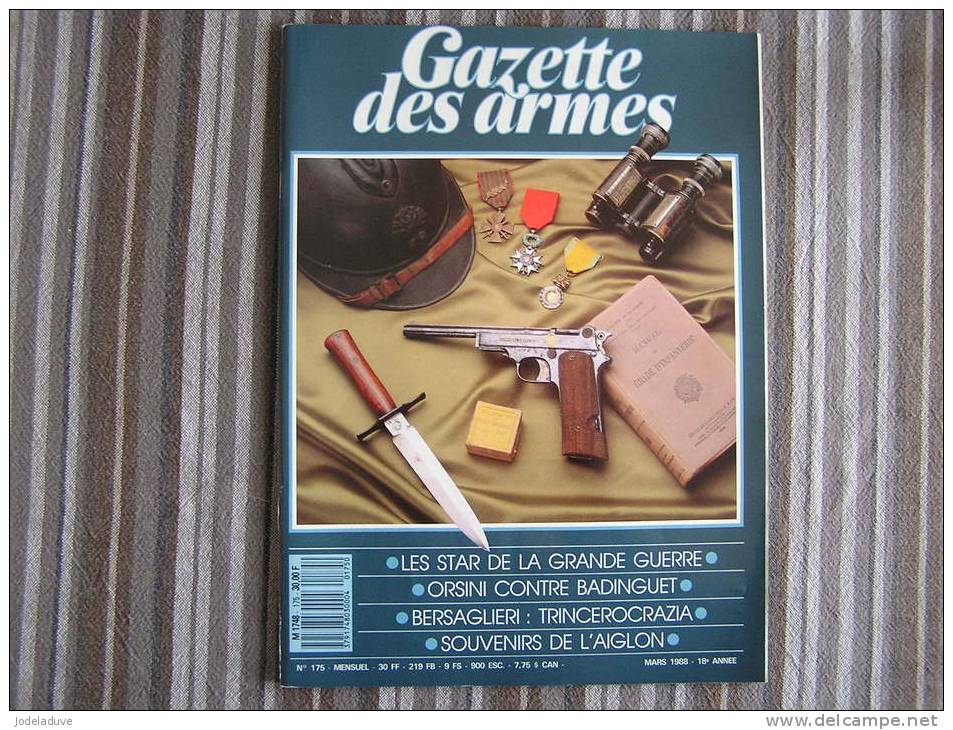 LA GAZETTE DES ARMES N° 175 Armement Pistolet Revolver Fusil  Baïonette Poignard Dague Guerre War WW I WW II Empire - Weapons