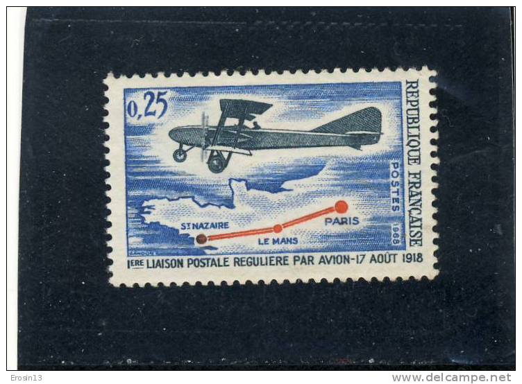 TIMBRES - FRANCE - N°1565 - La Première Liaison Postale Par Avion - Oblitéré - 1960-.... Matasellados