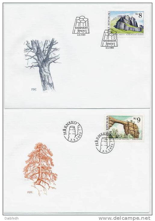 CZECH REPUBLIC 1995 Geological Formations FDC (2)   Michel 78-79 - FDC