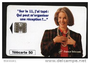 Télécarte 50u Utilisée Luxe     Le"11reception"      F663   Du 06/ 1996 - “600 Agences”