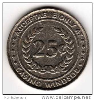 Casino Windsor Canada : 25 Cents Gaming Token - Casino