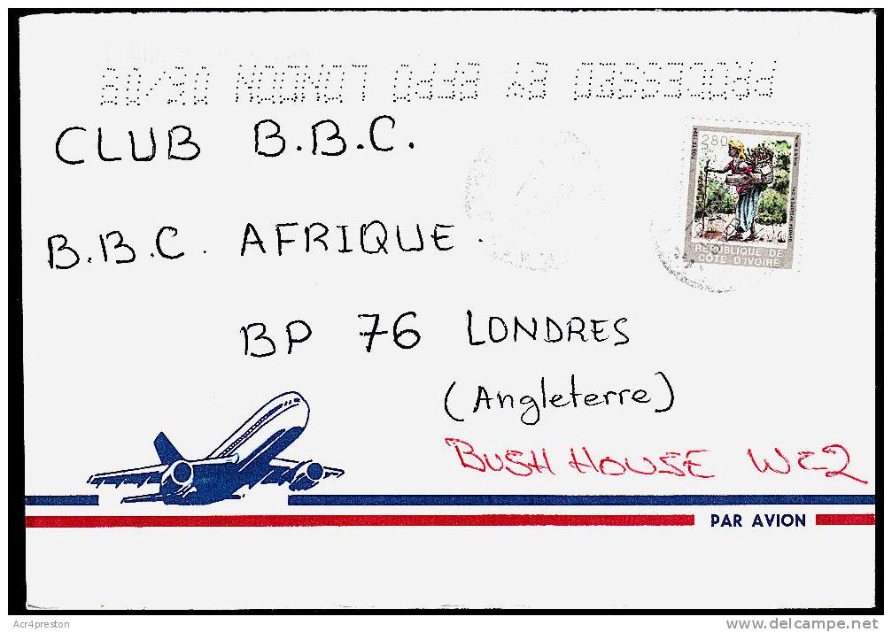 Cov126 Ivory Coast 1996, Souore To UK - Ivory Coast (1960-...)
