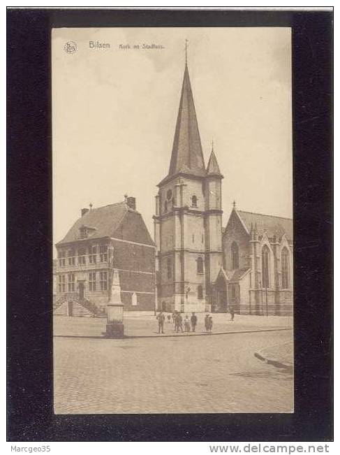 Bilzen Bilsen Kerk En Stadhuis édit.nels J.simoens Timbre Expo Universelle 1935 - Bilzen