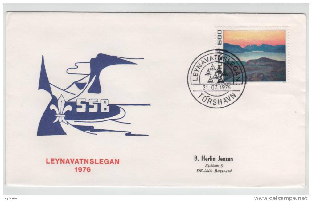 Faroe Islands SCOUT Cover LEYNAVATNSLEGAN SCOUT CAMP 21-7-1976 With Cachet - Other & Unclassified