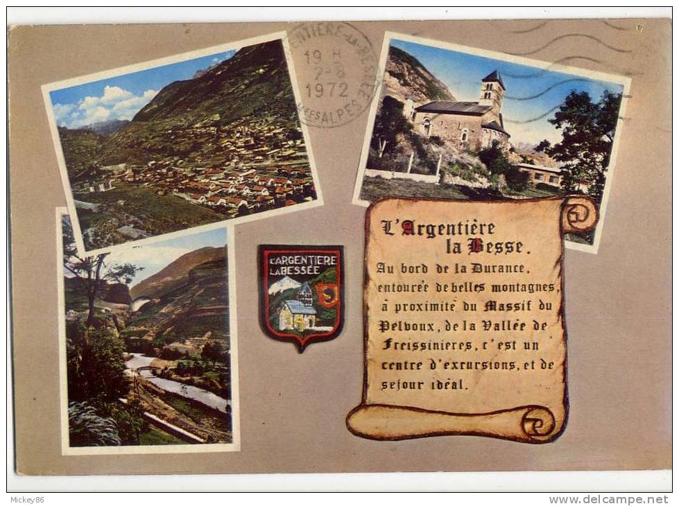 L´ARGENTIERE--LA  BESSE--1972--Vues Diverses, écusson,blason ,cpm N° 3194  éd Mage - L'Argentiere La Besse