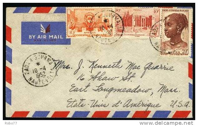 1952 Afrique Occidentale Francaise. Airmail Letter, Cover Sent To USA. FADA N GOURMA 10.4.1952 HAUTE VOLTA. (H70c002) - Covers & Documents