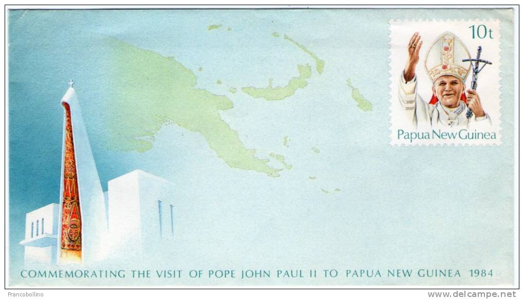 PAPUA NEW GUINEA-COVER 1984 COMMEMORATING THE VISIT OF POPE JOHN PAUL II / PAPE JEAN PAUL II - Papua New Guinea