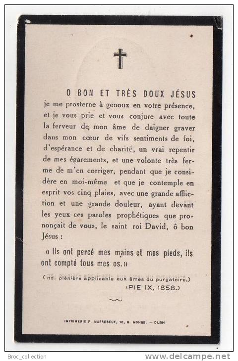 Dijon, Louhans, Velars-sur-Ouche ? Mémento Du Docteur Henri Debost, 21/08/1936, Souvenir Mortuaire - Devotieprenten