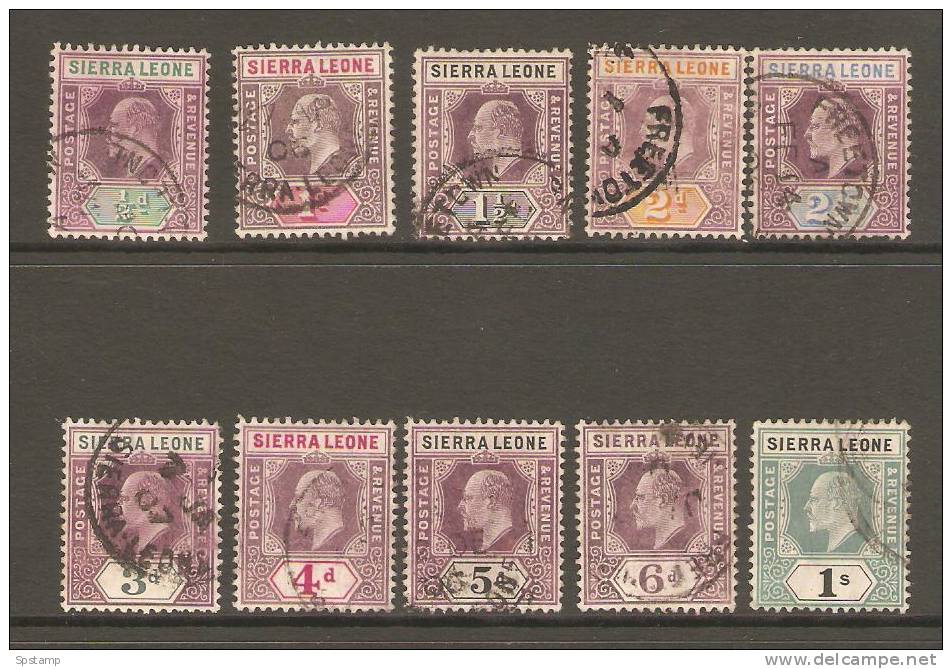 Sierra Leone 1904 - 1905 Edward Short Set To 1 Shilling FU - Sierra Leone (...-1960)