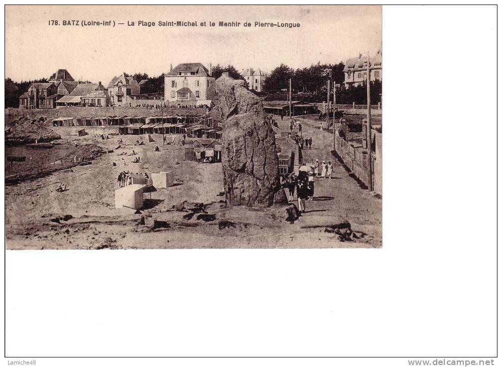 BATZ Sur MER - La Plage Saint-Michel Et Le Menhir De Pierre-Longue ( Plage , Menhir  ) - Dolmen & Menhirs