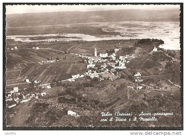 VIDOR Aereo Panorama Con Il Piave E Il Montello 1961 - Treviso