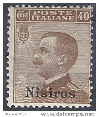1912 EGEO NISIRO EFFIGIE 40 CENT MH * - RR9746-2 - Egée (Nisiro)