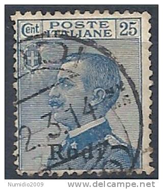 1912 EGEO RODI USATO EFFIGIE 25 CENT - RR9749 - Ägäis (Rodi)