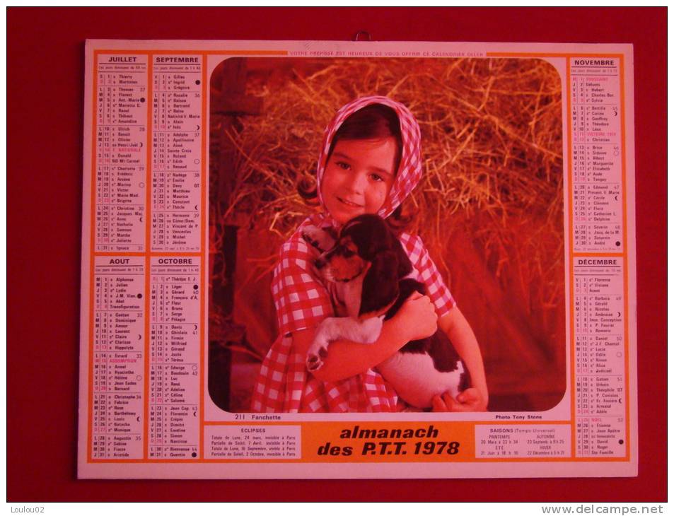 Calendrier ALMANACH PTT FACTEUR - LA POSTE - 1978 - Enfants - OLLER - Région Parisienne - Très Bon état - Small : 1971-80