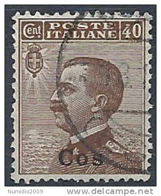 1912 EGEO COO USATO EFFIGIE 40 CENT - RR9751-2 - Aegean (Coo)