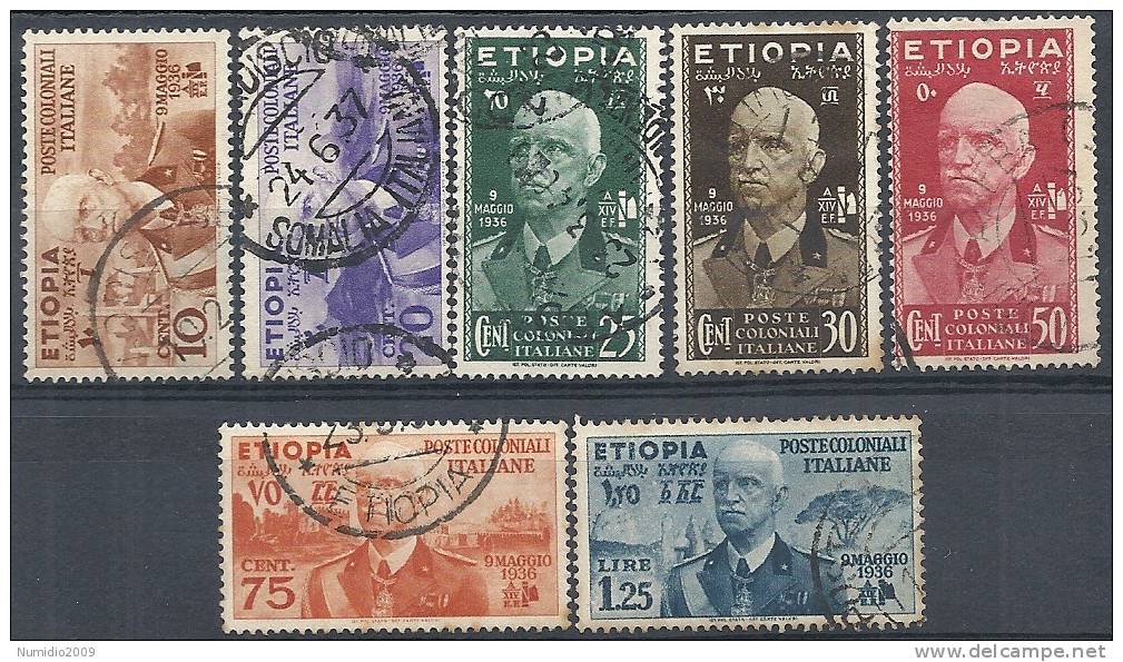 1936 ETIOPIA USATO EFFIGIE SERIE COMPLETA - RR9753 - Ethiopia