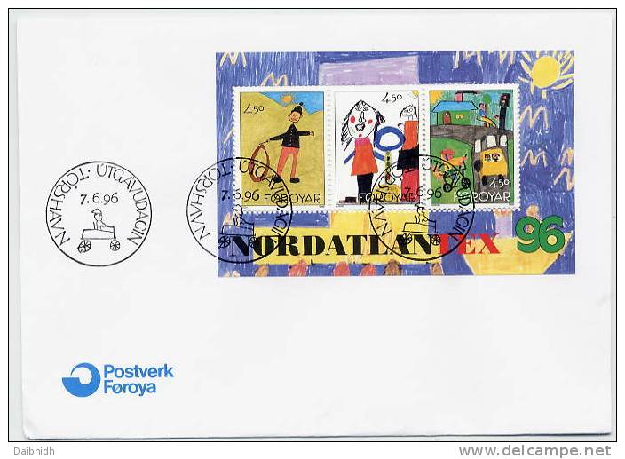 FAEROE ISLANDS 1996 NORDATLANTEX ´96 Block  On  FDC..  Michel Block 8 - Faeroër