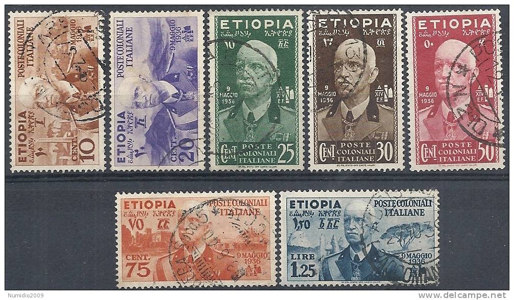 1936 ETIOPIA USATO EFFIGIE SERIE COMPLETA - RR9756 - Ethiopia