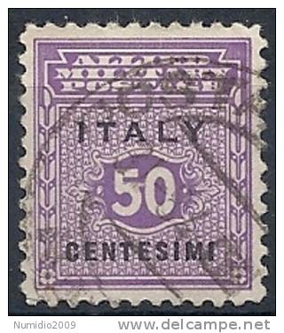 1943 OCCUPAZIONE ANGLO AMERICANA SICILIA USATO 50 CENT - RR9761 - Occ. Anglo-américaine: Sicile