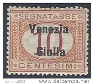 1918 VENEZIA GIULIA SEGNATASSE 10 CENT MH * - RR9765-5 - Vénétie Julienne