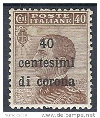 1919 TRENTO E TRIESTE EFFIGIE 40 CENT MH *  - RR9769 - Trentino & Triest