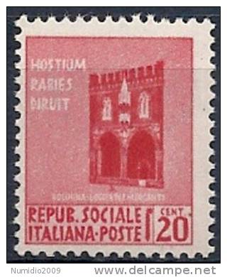 1944 REPUBBLICA SOCIALE MONUMENTI DISTRUTTI 20 CENT MNH ** - RR9770 - Neufs