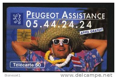 Télécarte 50u Utilisée Luxe    Peugeot Assistance       F387  Du 07/ 1993 - 600 Agences