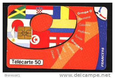 Télécarte 50u Utilisée Luxe    Puzzle Groupe Mondial 98 G/H       F837  Du 03/ 1999 - 600 Agences