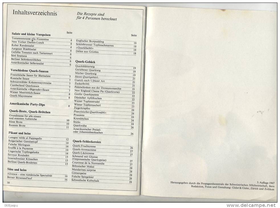 Recette Fromage Blanc Par Federation Lait Suisse 1967 Theme Pomme - Eten & Drinken