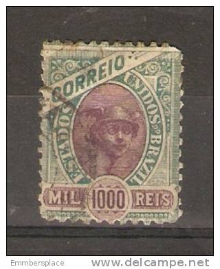 BRAZIL -  LIBERTY 1000r MAUVE & GREEN USED (thin)    SG 132 - Oblitérés