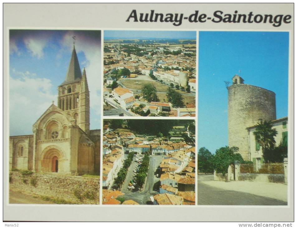 17 - AULNAY De SAINTONGE - Panorama De La Ville ( Vues Générales, L´Eglise, Un Moulin...) - Aulnay