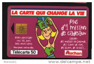 Télécarte 50u Utilisée Luxe  Auchan Prune        F1012A   Du 09/ 1999 - 600 Agences