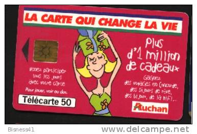 Télécarte 50u Utilisée Luxe  Auchan Prune        F1012   Du 09/ 1999 - 600 Agences