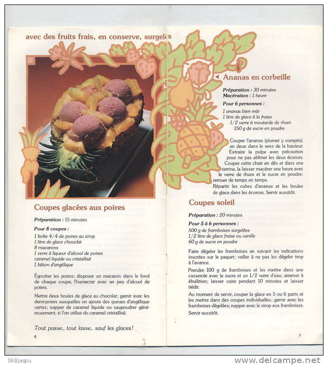 Livret Recette Glace Edition Cedal 1977 - Gastronomía