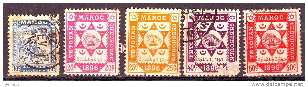 Marokko MAROC Privatpost (?) TETOUAN CHECHOUAN 1896, Unterschiedliche Erhaltung - Other & Unclassified
