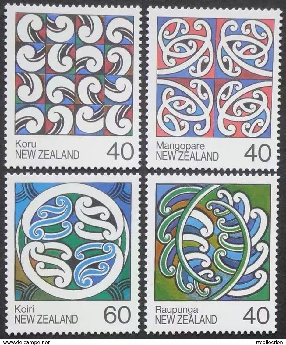 New Zealand 1988 Maori Rafter Paintings ART Paintings Painting Koiri Koru Raupunga Mangopare Stamps MNH SG1451-1454 - Ungebraucht