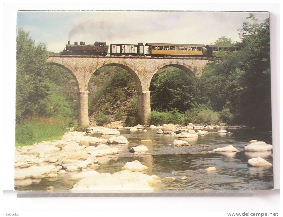 (07) - CHEMIN DE FER DU  VIVARAIS - LIGNE TOURNON LAMASTRE - VIADUC D'ARLEBOSC - LOCOMOTIVE 414 - Lamastre