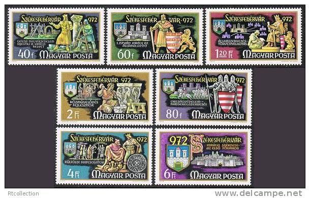 Magyar Posta Hungary 1972 Millennium Of The Town Of Szekesfehervar 750th Anniv History Geography MNH Michel 2782-2788 - Sammlungen