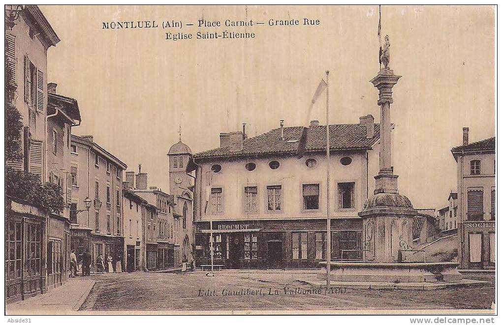 MONTLUEL - Place  Carnot - Grande  Rue - Eglise  Saint-Etienne - Montluel