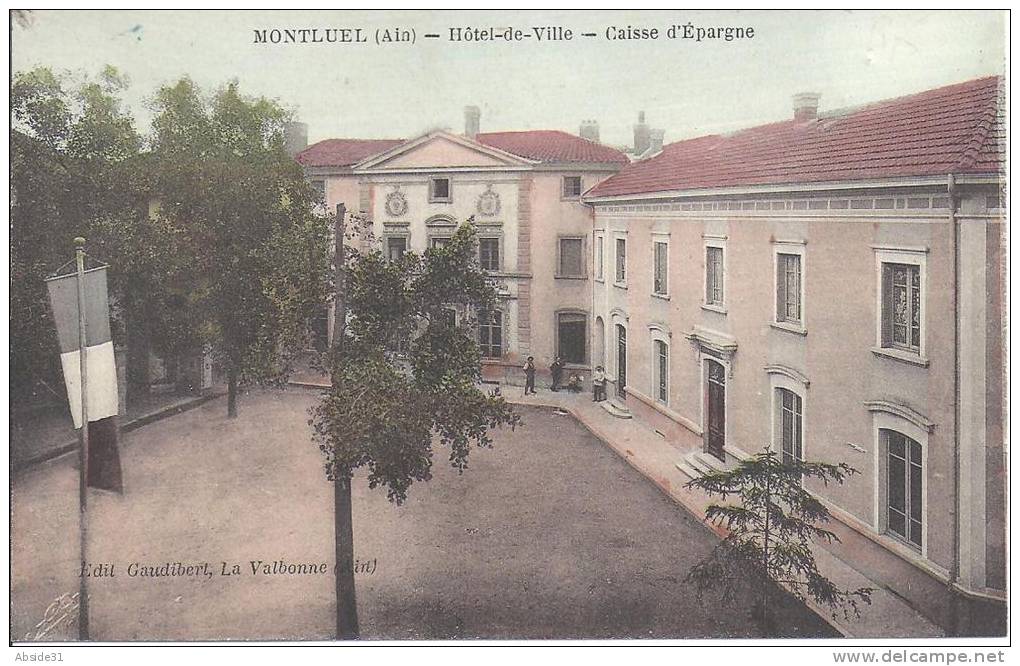 MONTLUEL - Hôtel  De  Ville - Caisse  D 'Epargne (colorisée) - Montluel