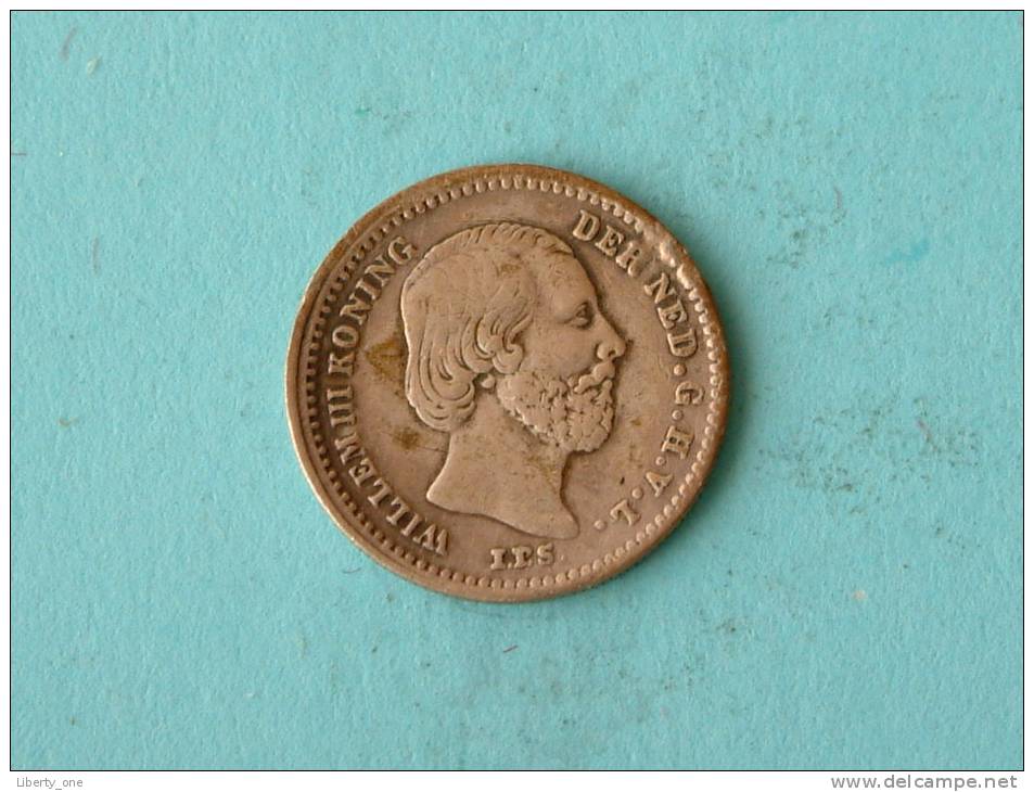 1855 - 5 CENTS / KM 91 ( Silver - Uncleaned Coin / For Grade, Please See Photo ) !! - 1849-1890 : Willem III