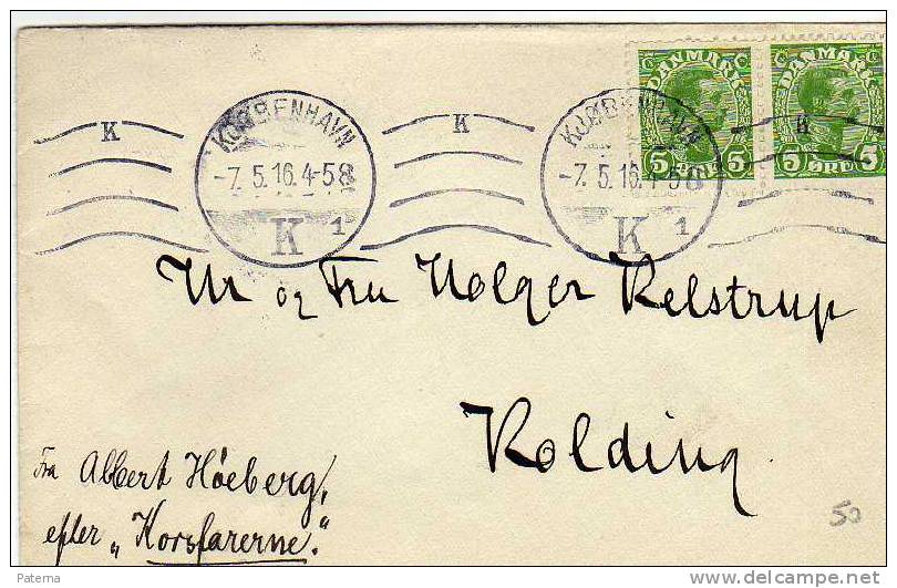3173   Carta, Kobenhavn 1916,Dinamarca, - Lettres & Documents