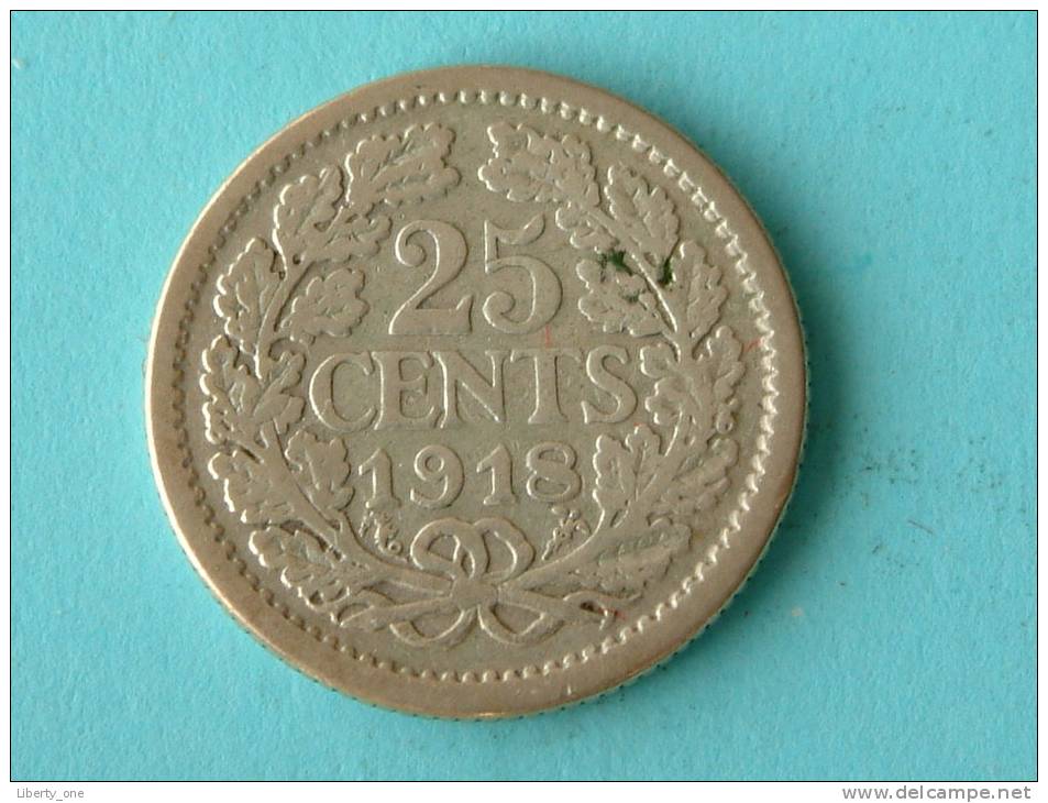 1918 - 25 CENTS / KM 146 ( Silver - Uncleaned Coin / For Grade, Please See Photo ) !! - 25 Cent