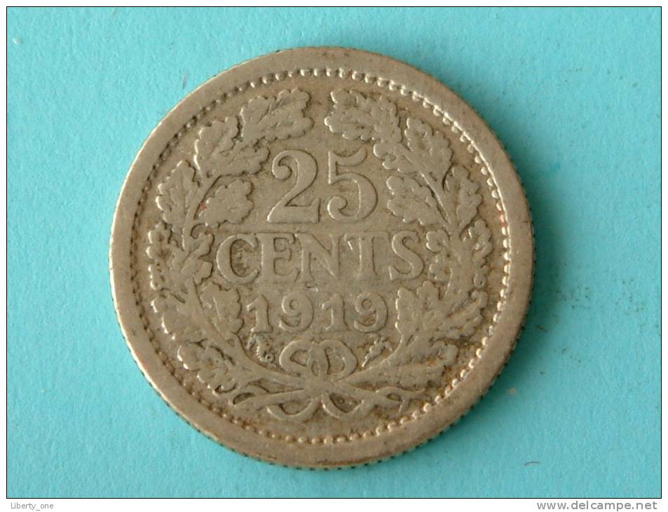 1919 - 25 CENTS / KM 146 ( Silver - Uncleaned Coin / For Grade, Please See Photo ) !! - 25 Centavos