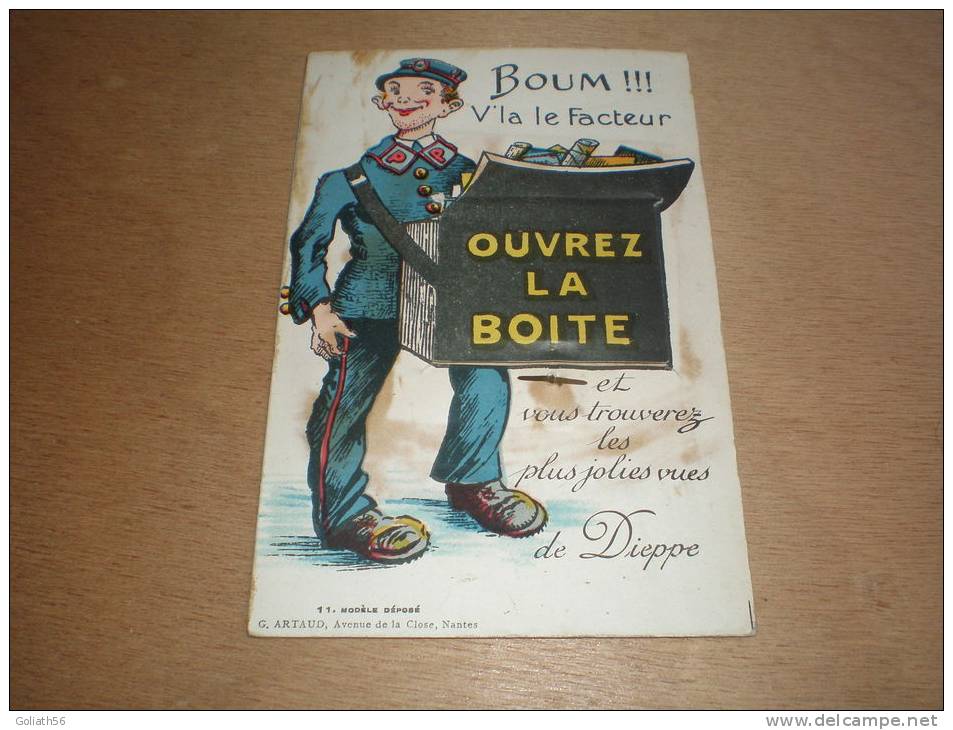 CPA à Système De Dieppe, Boum V´la Le Facteur, Ouvrez La Boite Et Vous Trouverez Les Plus Jolies Vues De Dieppe, N°11 - A Systèmes