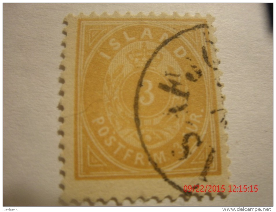 ICELAND, SCOTT# 21, 3 Aur ORANGE, USED - Used Stamps