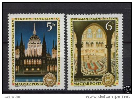 Magyar Hungary 1972 Constitution Day 20th Annvi. History Architecture Building BUDAPEST PAIRS MNH SG#2704-2705 - Ungebraucht