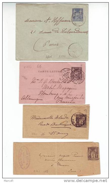 Lot De 7 Entiers Type Sage Neufs Et Oblitérés - Lots Et Collections : Entiers Et PAP